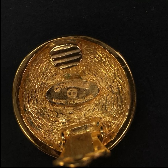 CHANEL CC Logo Matelasse Gold Tone Earrings - Picture 8 of 9